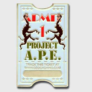 Project A.P.E. 51 Geocoin Tracking Bug Image